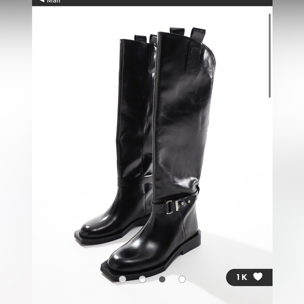 Over the knee leather riding boot- asos